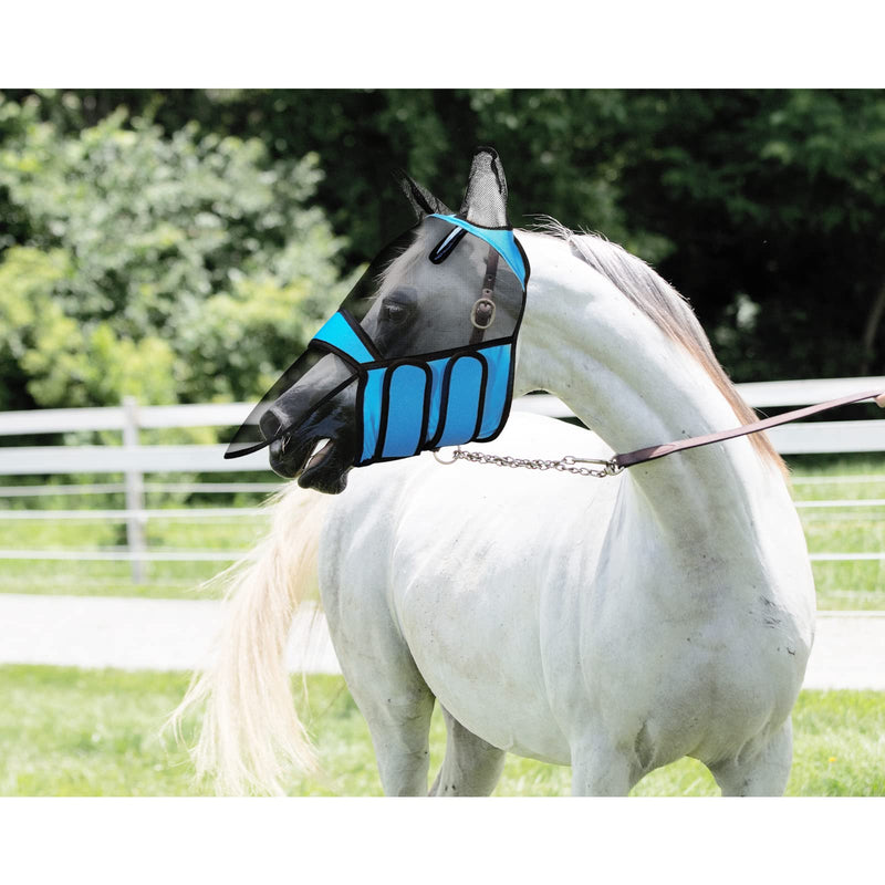 Horse Fly Mask,Fine Horse Fly Mask With Ears Elasticity And UV Protection Fly Mask Cover Long Nose Protection Fly Mask For Horses,Blue-M Blue-M - PawsPlanet Australia