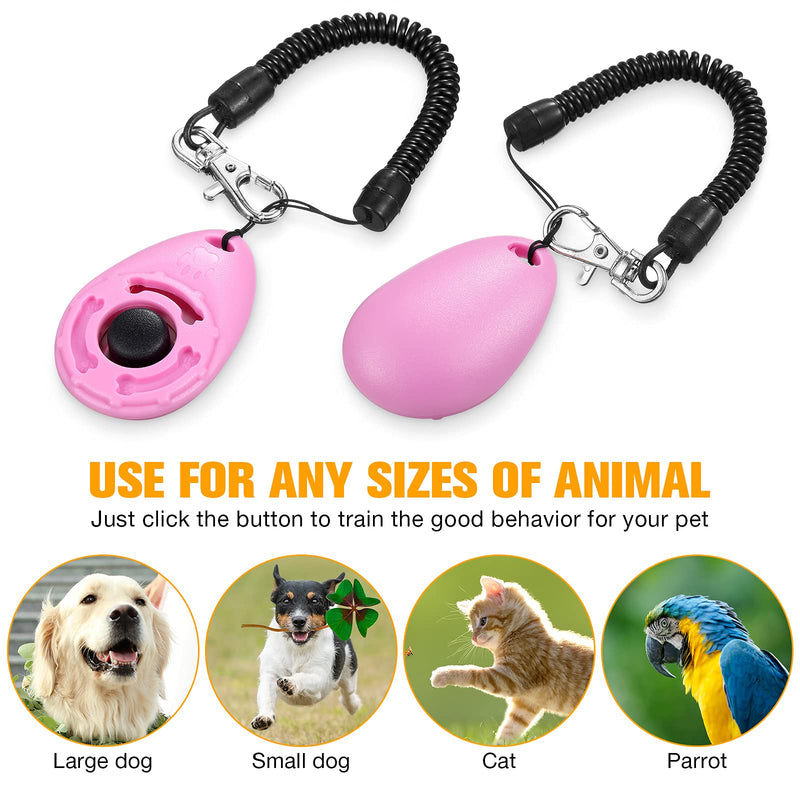 Sumind 10 Pieces Dog Training Clickers with Wrist Lanyard Pet Training Clicker Dog Behavior Training Tool with Big Button for Pet Training Dogs Cats Birds Horses - PawsPlanet Australia