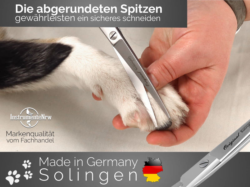 Solingen fur scissors Dog scissors Made in Germany Hair scissors curved with one-sided micro-serration made of stainless steel Dog hair scissors for grooming dogs, cats, pets (7 inches) 7 inches - PawsPlanet Australia