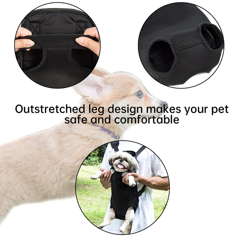 Fanfaree Adjustable Pet Carrier Backpack Legs Out Front Cat Dog Backpack Carrier Travel Bag for Traveling Hiking Camping for Small Medium Dogs Cats Puppies Black - PawsPlanet Australia