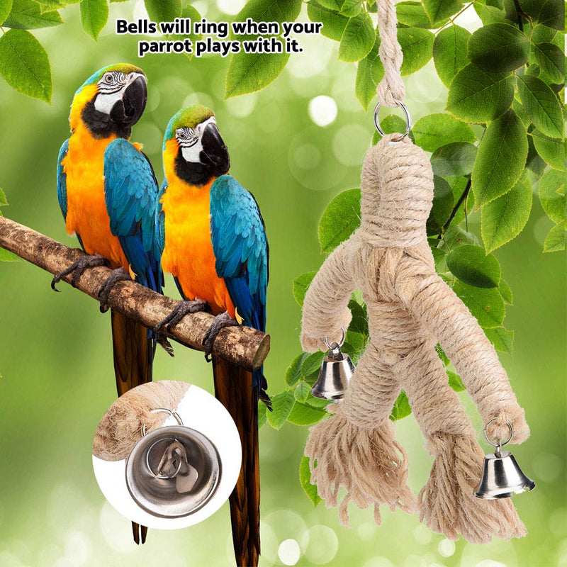 Sheens Unique Design Hemp Rope Bite Grinding Toys Hanging Rope Playing Supplies Beak Care Activity Centre Play Cages Decorative Accessories - PawsPlanet Australia