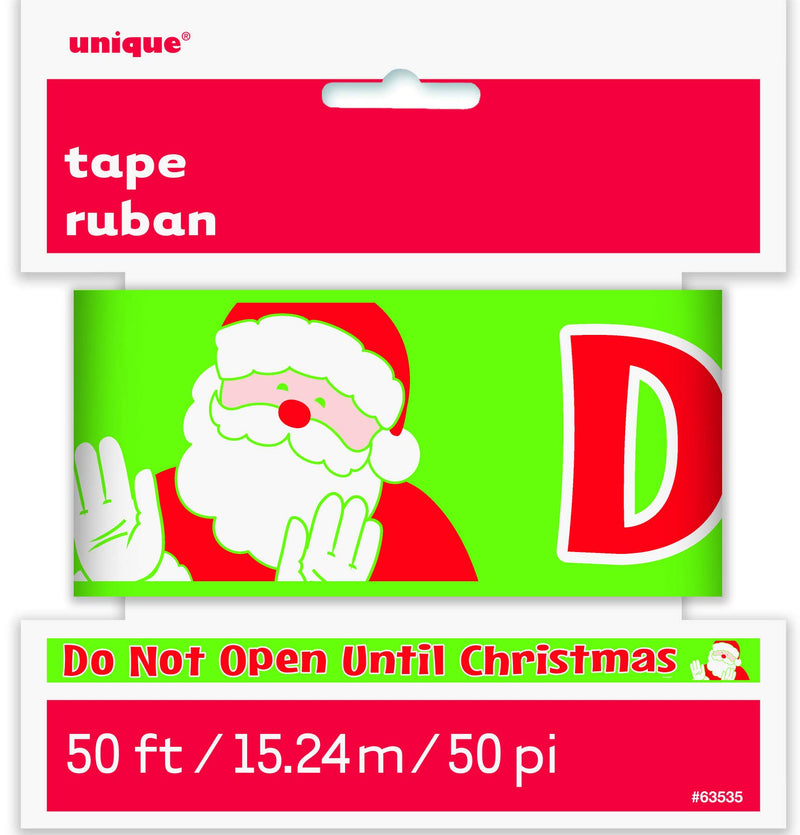 Unique Do Not Open Till Christmas Caution Tape | 50ft Roll, Novelty Santa Print Decoration, Special Occasion Favors - PawsPlanet Australia