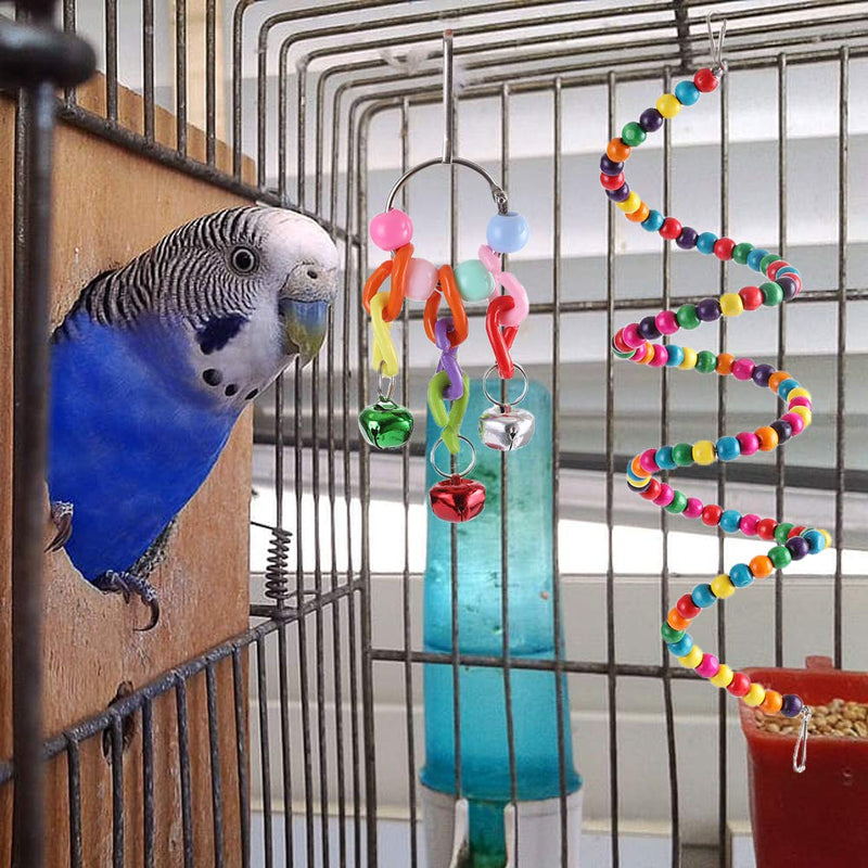 [Australia] - Qzc Bird Swing Toys, Bird Parrot Toys Bird Cage Hanging Toys for Budgie, Parakeets, Cockatiels, Conures and Lovely Birds 