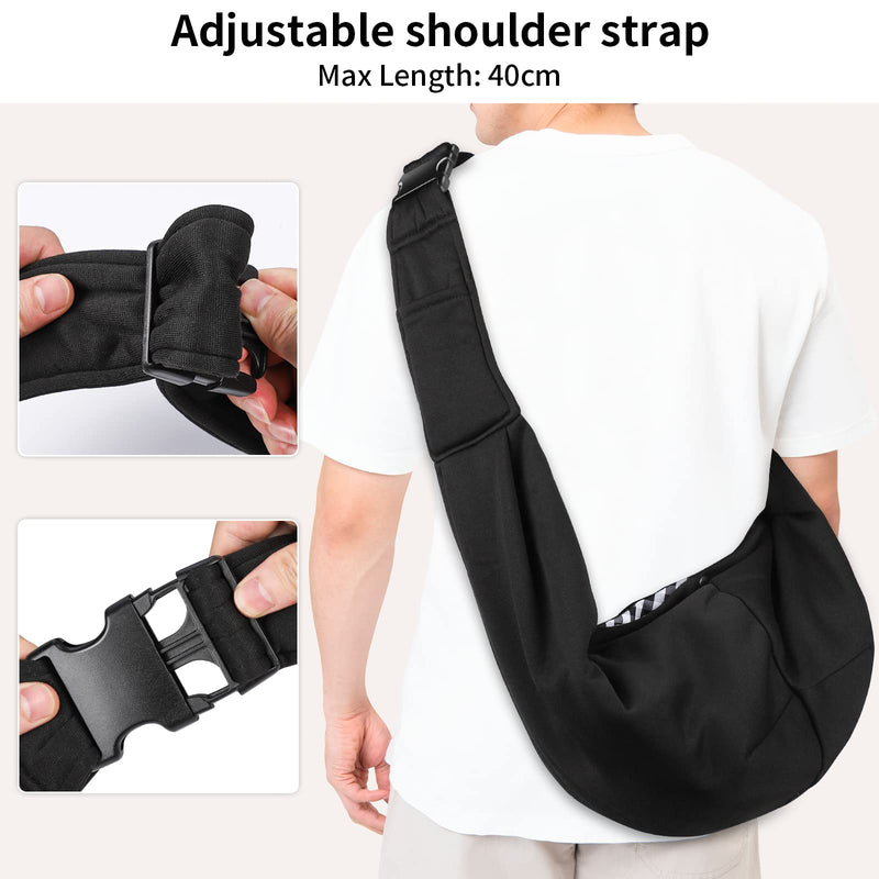Sarsumir Dog Carrier Bag Dog Sling, Hand Free Pet Carrier for Small Medium Cat Dog, Puppy Carrier with Adjustable Shoulder Strap Puppy Sling for Travel Walking Shopping, Black - PawsPlanet Australia