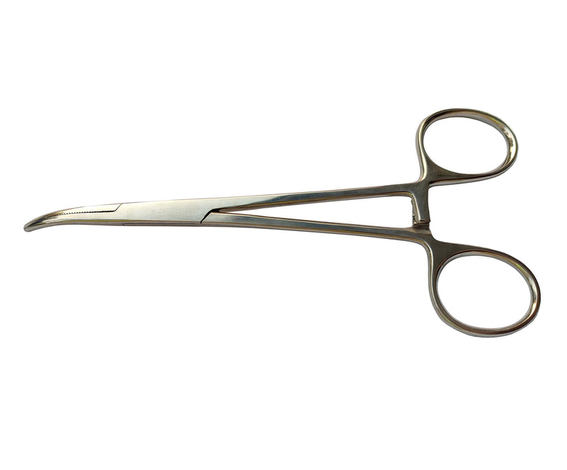 Sandbros 12cm CSF CURVED Stainless Steel Pet Groomers Scissor Style Pet ear Locking Forceps, Aka Hemostatic Tweezers, Good Strong Animal Care, Dog/Cat groomers tool - PawsPlanet Australia