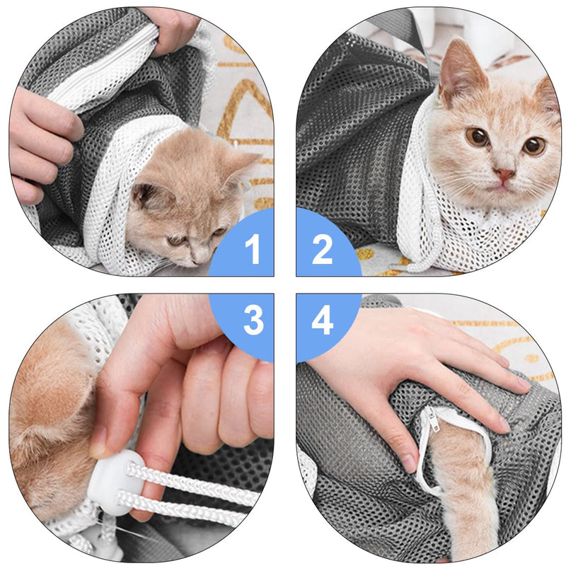KGDUYC Cat Claw Care, Cat Bath Bag for Washing, Cat Bag, Cat and Dog Fixing Bag, Bath Bag, Beauty (20" x 12.5") - PawsPlanet Australia
