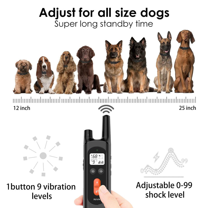 NVK Dog Training Collar - 2 Receiver Rechargeable Collars for Dogs with Remote, 3 Training Modes, Beep, Vibration and Shock, Waterproof Training Collar - PawsPlanet Australia