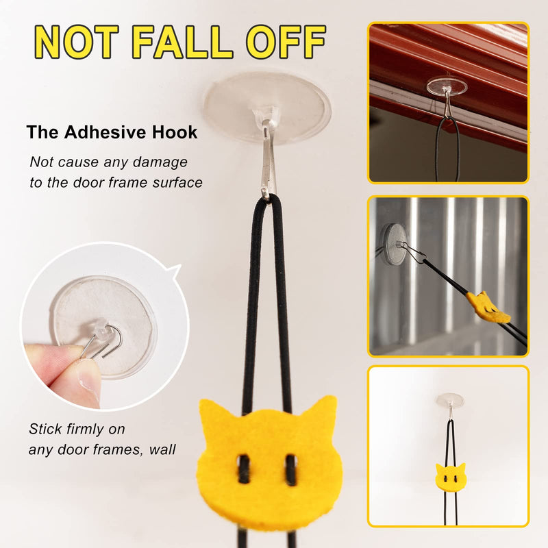MintCat 2 Pack Hanging Cat Toy Interactive Cat Toys for Indoor Cats Self-Play, Independent Play Cat Mouse Toys, Bouncy Cat Feather Teaser Toys, Kitten Toys for Cat Exercise Chase, Stick on Doorframe - PawsPlanet Australia
