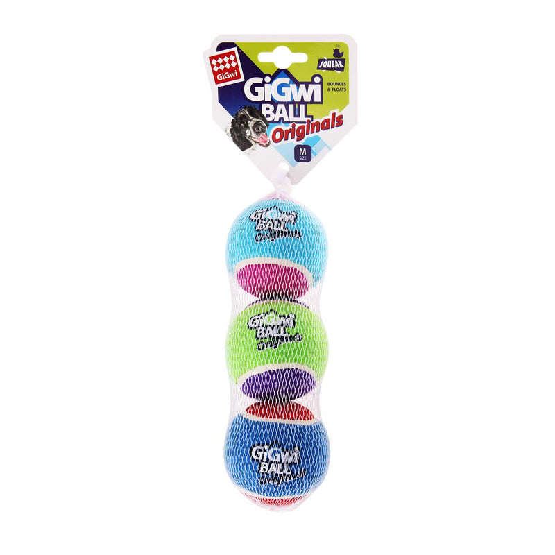GiGwi Dog Squeaky Tennis Ball 2.5”, Bouncy and Assorted Colors Rubber Dog Tennis Balls Toy for Small and Medium Dogs (3 Pack) Dog Tennis Balls 3 Pack - PawsPlanet Australia