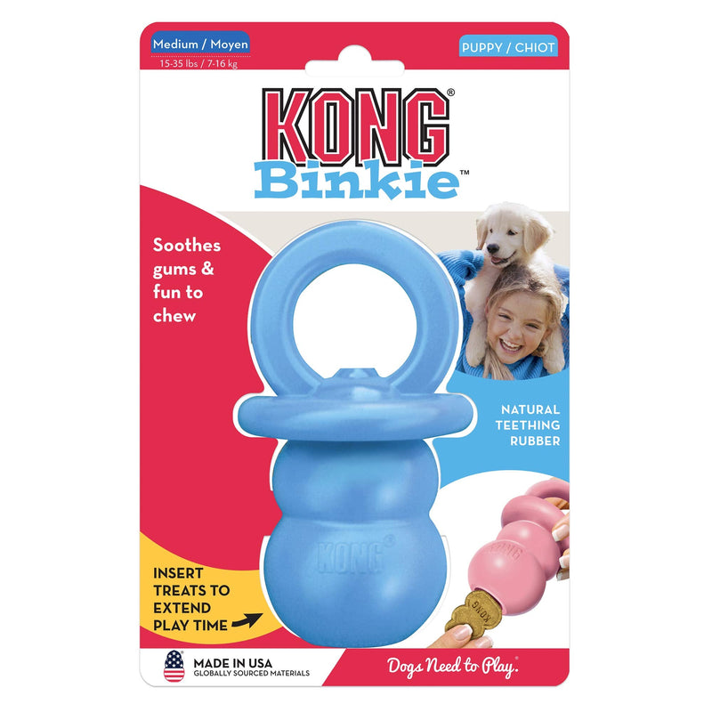 KONG - Puppy Binkie - Soft Teething Rubber, Treat Dispensing Dog Toy Small Blue - PawsPlanet Australia