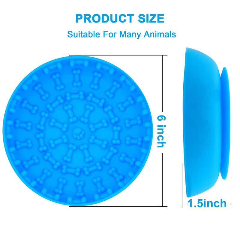 Dog Slow Feeder Bowls ,Non Slip with Suction Cup,Anti-gulping pet Slower Food Feeding Dishes Distracts, Calms Anxiety,Very Suitable for Food Treats Yogurt Peanut Butter (Blue) blue - PawsPlanet Australia