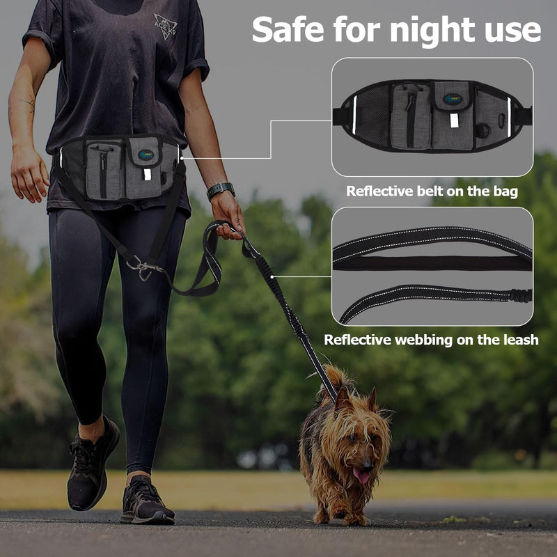Ownpets Dog Jogging Lead with Reflective Safety Strips, Practical Pockets, Ideal for Walking, Jogging, Hiking, Dog Training - PawsPlanet Australia