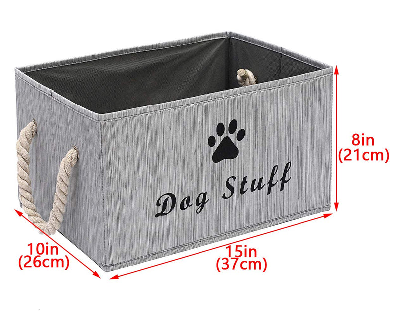 Morezi Canvas Pet Toy and Accessory Storage Bin, Basket Chest Organizer - Perfect for Organizing Pet Toys, Blankets, Leashes and Food - Grey - PawsPlanet Australia