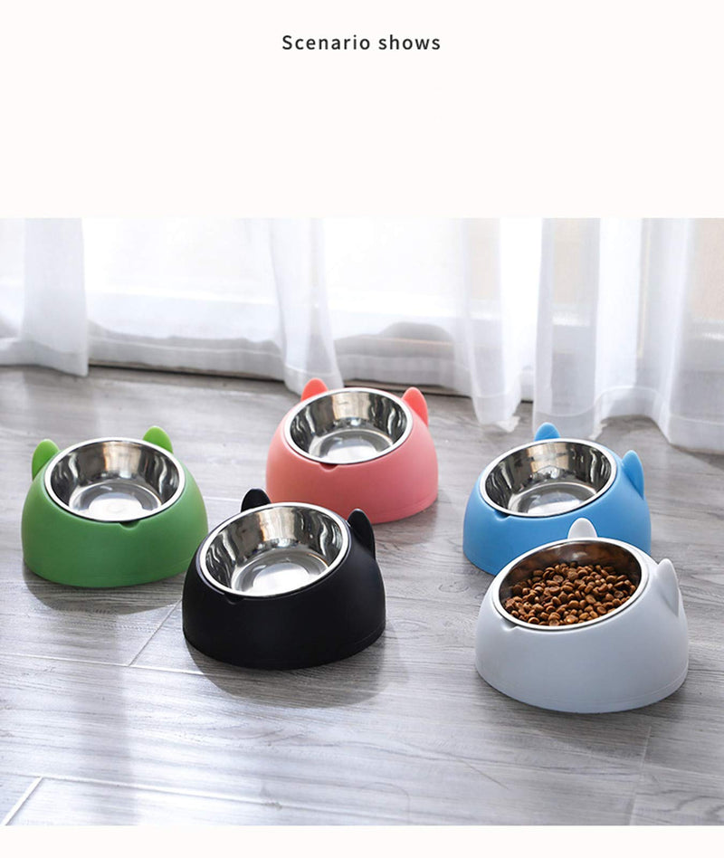 Stainless Steel Pet Cat Bowl, Cat Food Bowl, Cat Feeding Bowl, Cat Water Bowl 2 Pack (black+white) black+white - PawsPlanet Australia