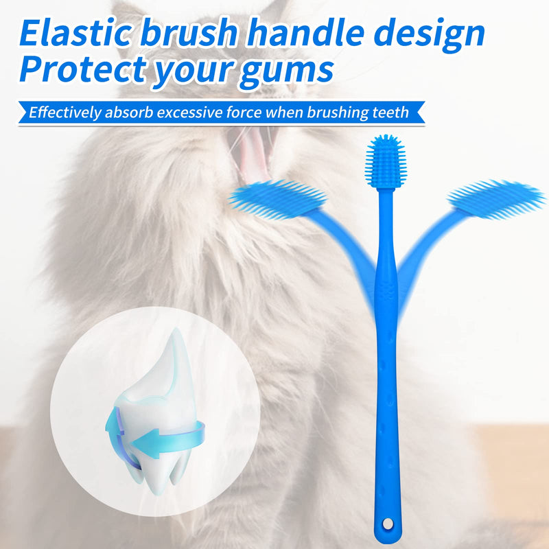 CUECOMER 3 Pack Cat Toothbrush with 360-degree Head,Full Surround Bristles Silicone Safe, Effective and Deep Pet Teeth Cleaning,Brush Away Bad Breath Toothbrush cat Teeth Cleaning Health Care Green&blue&pink 3 Pcs - PawsPlanet Australia