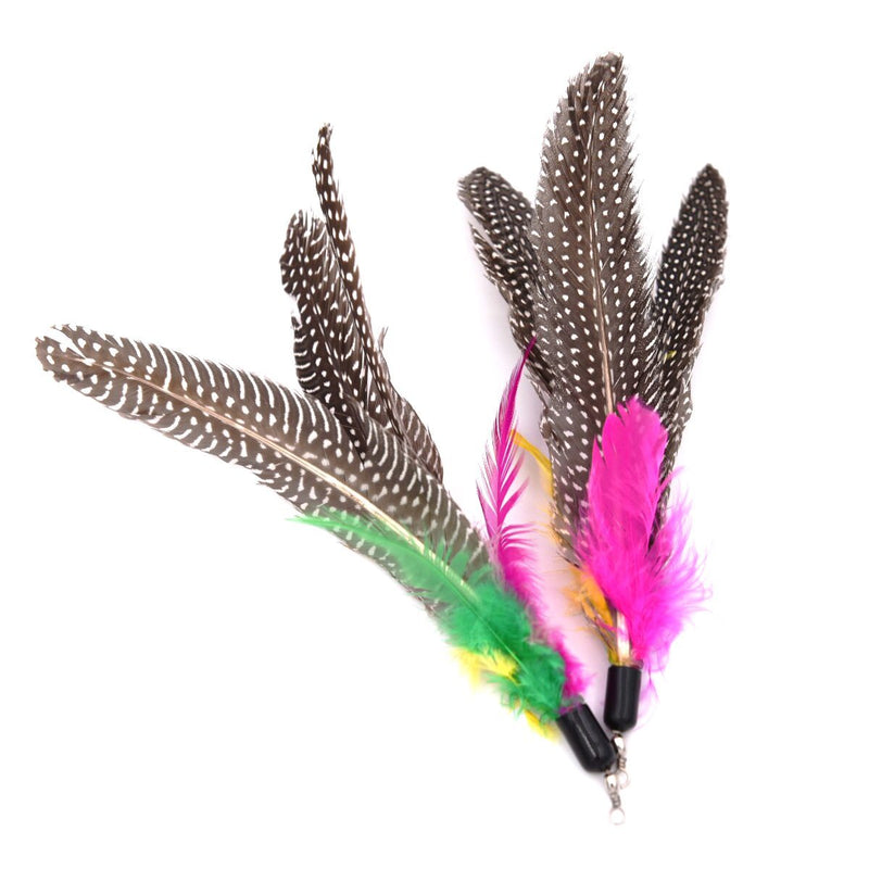 [Australia] - MorePets Daily Premium Handmade Cat Teaser Wand Toy Spinning Feather Refill 3 Pack 