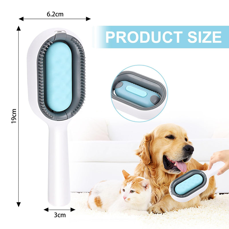 Pack of 2 Cat Brush with Water, Pet Hair Cleaning Brush, Pet Hair Removal Comb with Water Tank, Portable Multifunctional Hair Remover Pet Brush - PawsPlanet Australia