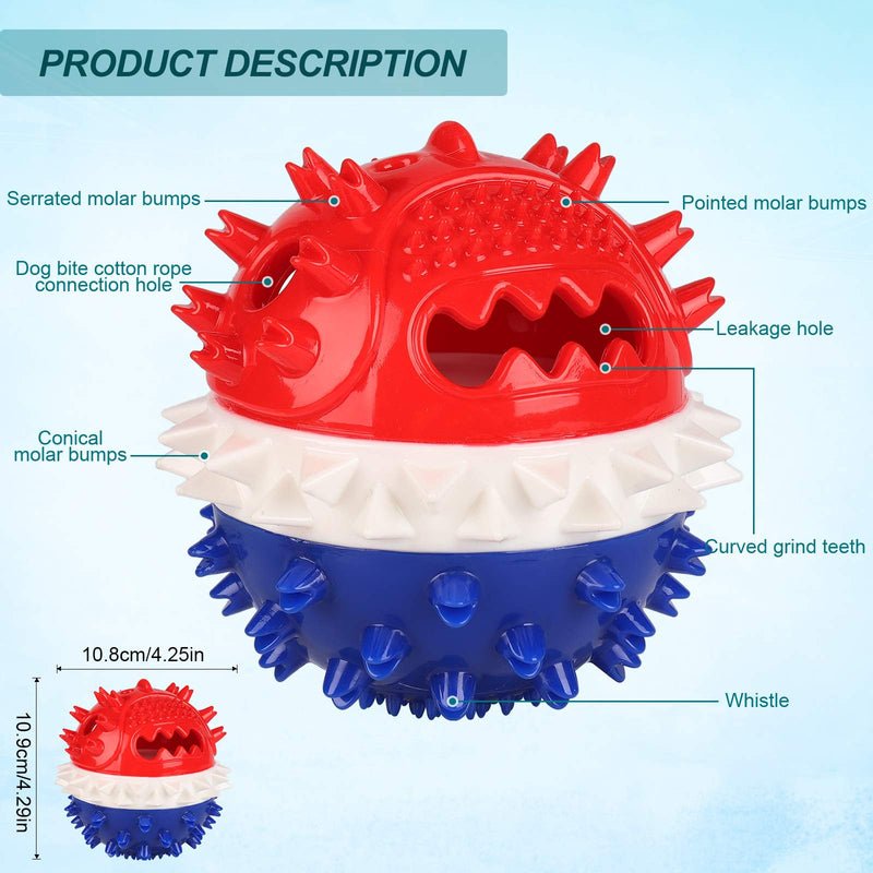 FREESOO Dog Puzzle Interactive Squeaky Toys Puppy Treats Ball Food Dispenser IQ Training Slow Eating for boredom Small Medium Large Dogs RedBlue - PawsPlanet Australia