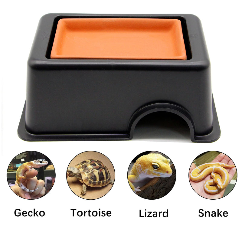 PETWAKEY-ST Reptile Hideout Box，Sink Humidifier Gecko Hide Hut Cave Accessories & Vine Habitat Decor for Small Snake Spiders Frog Turtles Lizards Turtles - PawsPlanet Australia