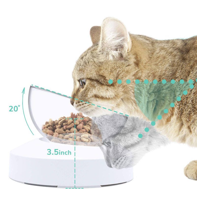 LumoLeaf Dog Cat Bowls, Elevated Cat Bowl, Transparent Raised Tilted Cat Food Water Bowl, Detachable & 0-30° Cat Food Dish Stand for Kitty and Puppy, Stress Free, Dishwasher Safe. Single Bowl - PawsPlanet Australia