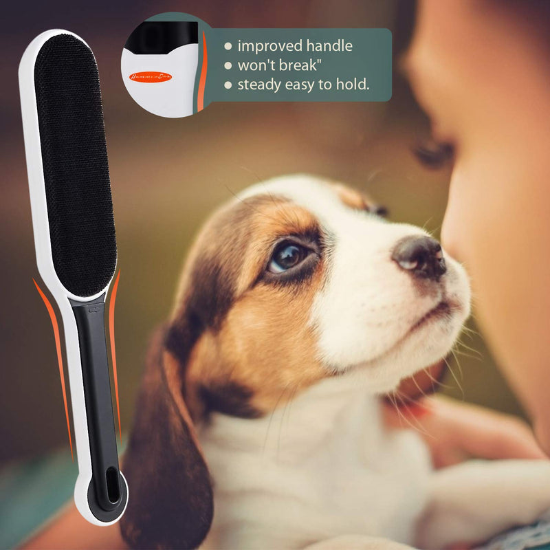 Lint Remover Pet Hair - Reusable Dog Hair and Lint Remover for Clothes Sturdy Handle Dog Hair Furniture Remover with Self-Cleaning Base (Upgrade Version Black) Upgrade Design Black - PawsPlanet Australia