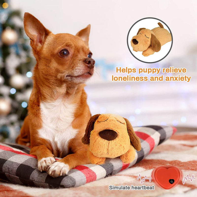 E-More Puppy Toy with Heartbeat, Puppies Separation Anxiety Dog Toy Soft Plush Sleeping Buddy Behavioral Aid Toy Puppy Heart Beat Toy for Puppies Dog Pet - PawsPlanet Australia