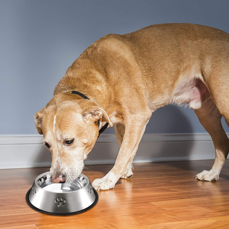 Legendog large Dog Bowl, 2 Stainless Steel Dog Bowl/Dog Feeding Bowls/Paw Dog Bowl for Medium Big Dogs Feed Water and Food (22cm) 22cm - PawsPlanet Australia