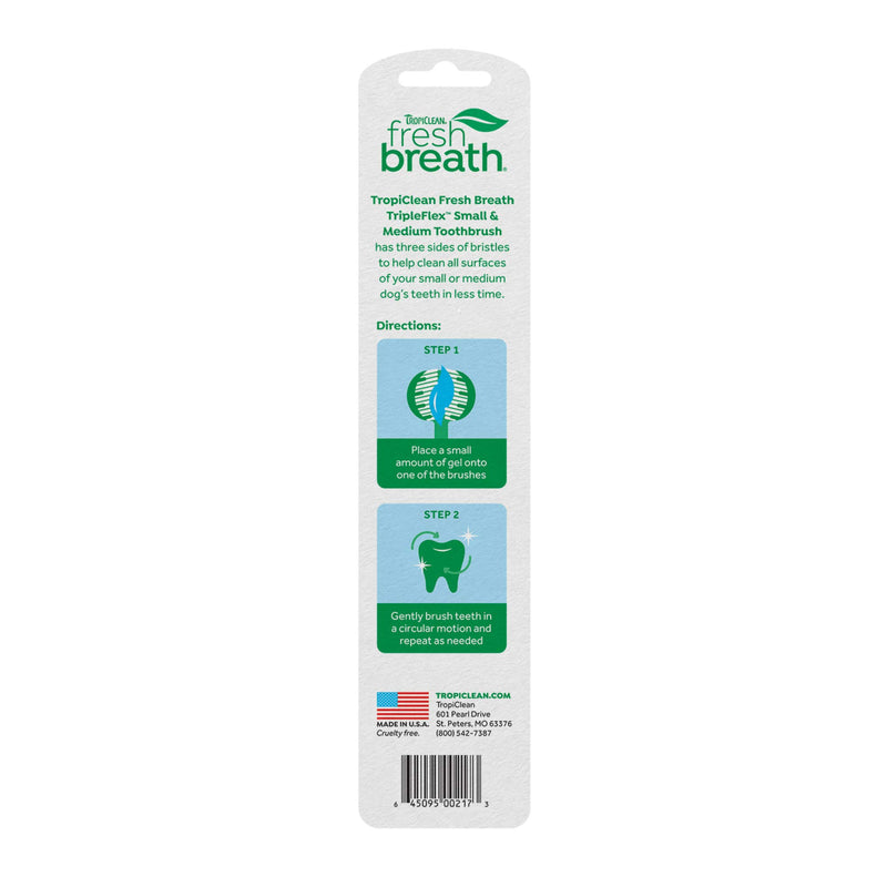 Fresh Breath by TropiClean Triple Flex Toothbrush for Small Dogs - PawsPlanet Australia