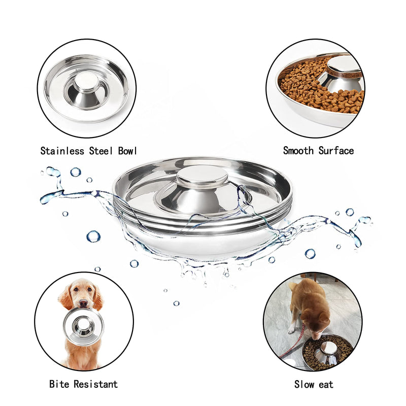 Thankspaw Stainless Steel Puppy Bowls, Set of 2 Puppy Feeder, Dog Food and Water Bowl, Food Feeding Weaning for Small Medium Large Dogs, Pets, S S-4¼ cups/34oz - PawsPlanet Australia