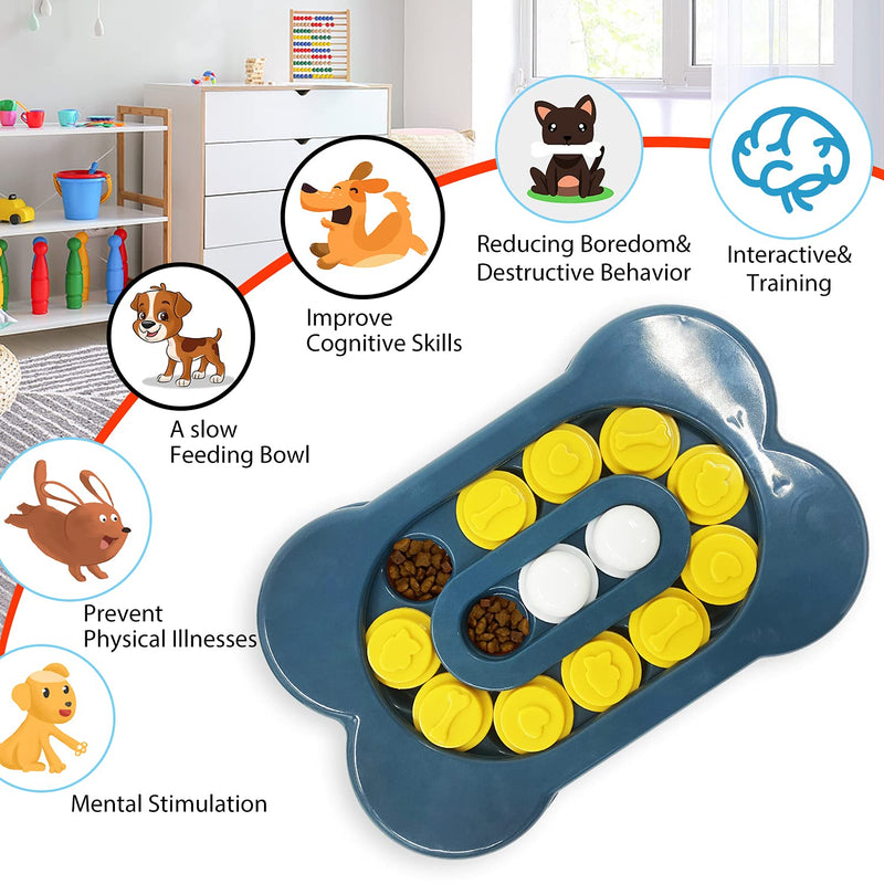 Naivees Dog Puzzle Toys Interactive Dog Toys Slow Feeder Dog Bowls Dogs Food Puzzle Feeder Toys for IQ Training, Agility Training & Mental Enrichment,Treat Dispense Dog Toys for Smart Dogs Blue - PawsPlanet Australia