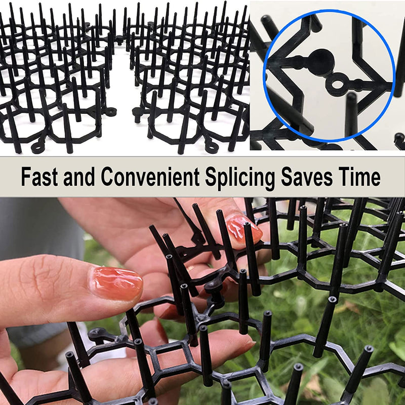 Thorn grid against cats, pack of 12, animal barrier with spikes, animal barrier, thorn grid, cat repellent, cat repellent mat, cat repellent spikes, anti cat thorn grid, anti cat mat, black, 12 x 20-12 - PawsPlanet Australia