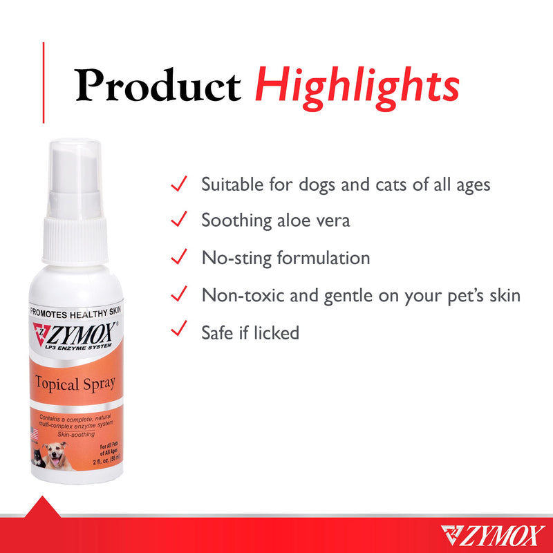 Zymox Spray without Hydrocortisone (2 oz) - PawsPlanet Australia