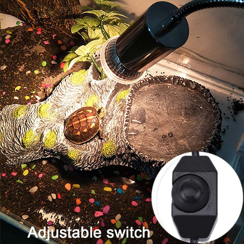 LEDGLE UVA/UVB Tortoise Heat Lamp, 25W+50W Clamp-on Reptile Heat Bulb, 360° Adjustable Aquarium Heating Light, E27 Clamp-on Pet Heating Emitter for Reptiles/Amphibians/Lizards/Turtle/Snakes 3 Count (Pack of 1) - PawsPlanet Australia