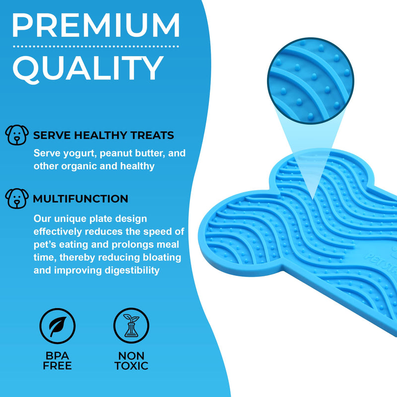 PET STATE Lick Pad for Dog, Boredom and Anxiety Reducer for Dog Bath, 3 Pcs Dog Slow Feeder, Super Strong Suction on Wall, Dog Peanut Butter Lick Pad, BPA Free and Non-Toxic Bone-Shaped Set - PawsPlanet Australia