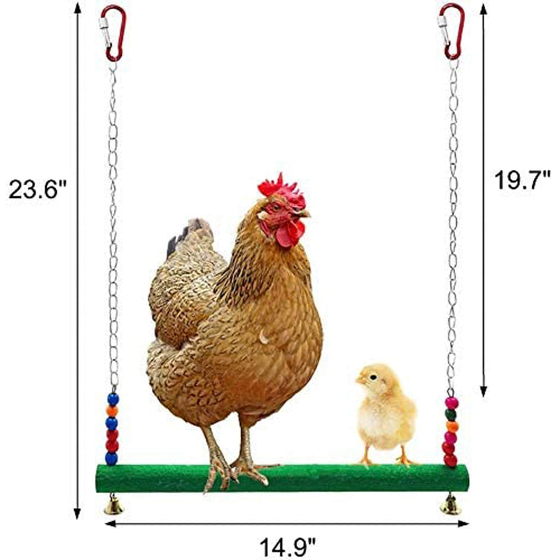 WDSHCR Chicken Toys Chicken Swing and Chicken Bird Xylophone Toy - Wood Stand for Hens Handmade Chicken Coop Swing Ladder Toys Vegetable Hanging Feeder for Chicken 3PCS - PawsPlanet Australia