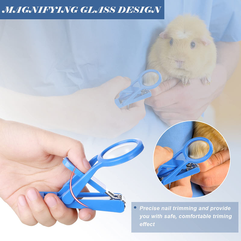 4 Pieces Pet Nail Cutter Trimmer with Magnifying Glass Nail Clipper Trimmer Small Animal Nail Clipper Toenail Clippers for Pet Hamster Hedgehog - PawsPlanet Australia