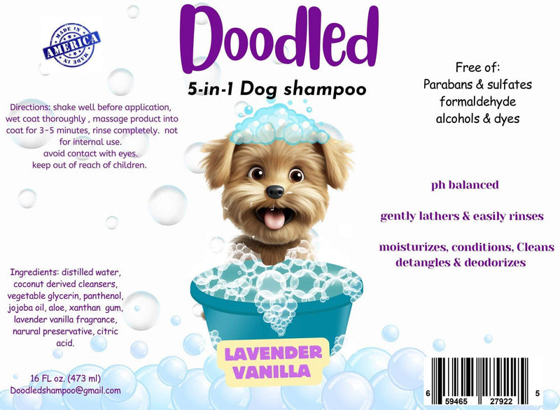 Doodled 5-in1 Dog Shampoo Lavender Vanilla - PawsPlanet Australia