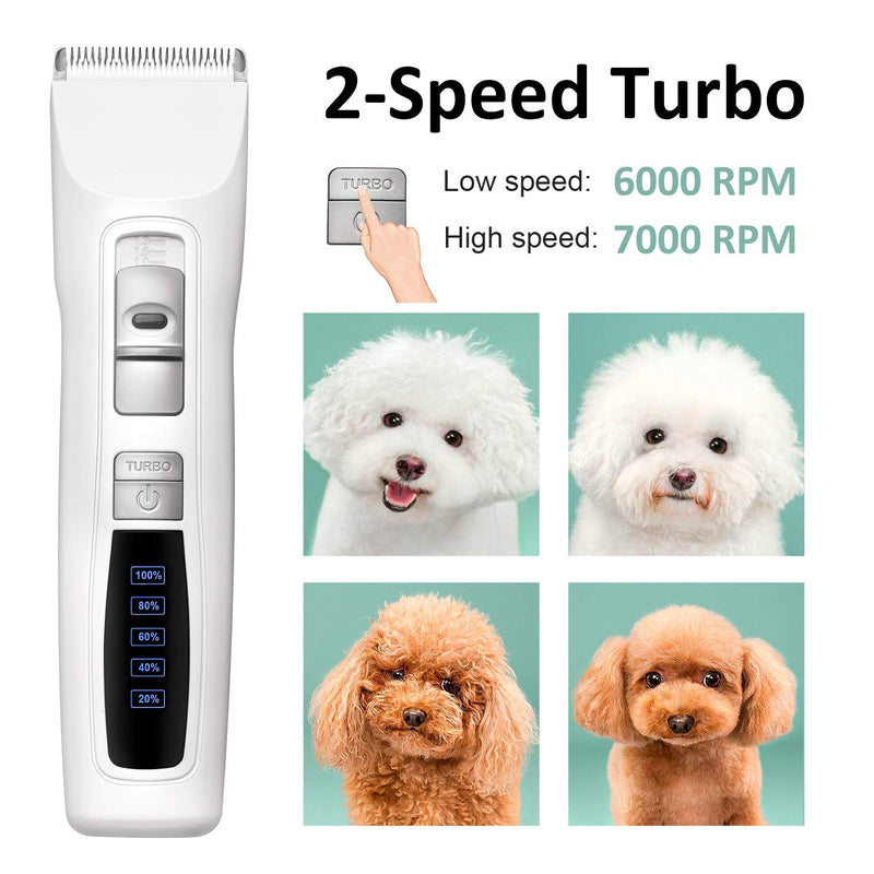 Bousnic Dog Clippers 2-Speed Cordless Pet Hair Grooming Clippers Kit - Professional Rechargeable for Small Medium Large Dogs Cats & Other Pets - PawsPlanet Australia