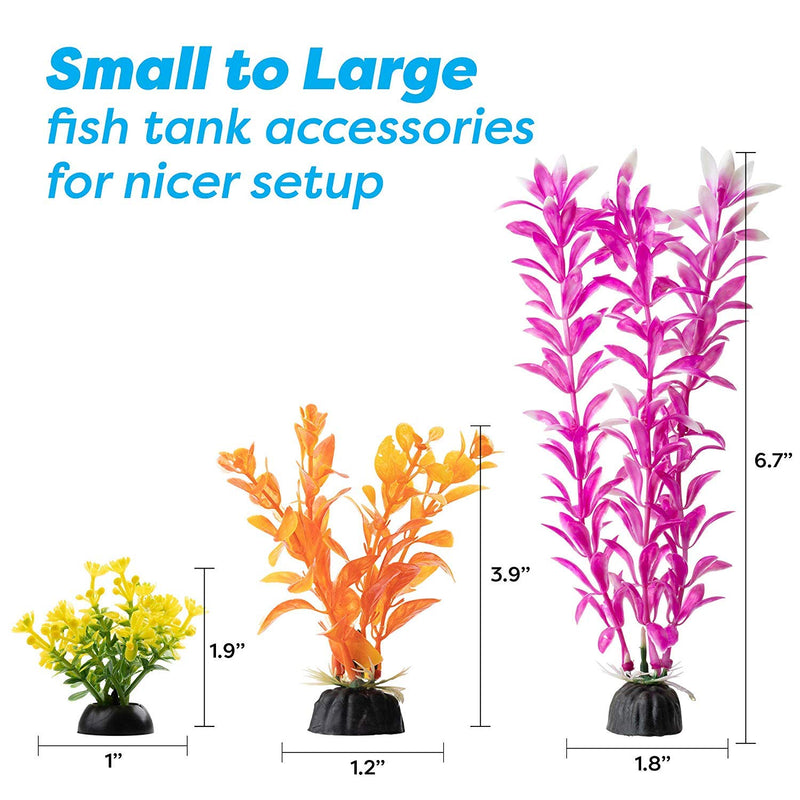 AroPaw Aquarium Decorations 20-30 Pack Lifelike Plastic Decor Fish Tank Plants, Small to Large 20 Pack - PawsPlanet Australia