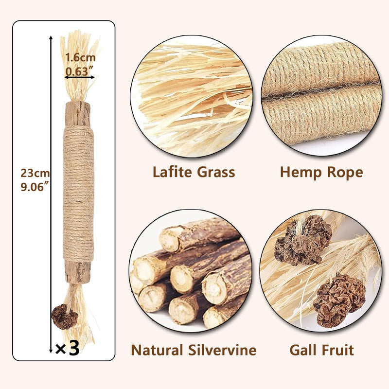 MarverFace Catnip Toys Pack of 6, 21CM Catnip Toys Fish Shape, 3 Matatabi Catnip Sticks, Cat Toys for Cats Playing and Chewing - PawsPlanet Australia