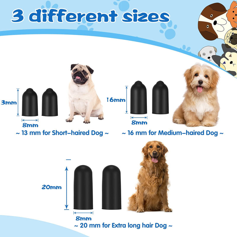 24 Pieces Shock Collar Dog Rubber Tips Training Collar Replacement Parts Dog Prong Collar and Silicone Covers for Training Rubber Dog Shock Collar Prongs or Anti Bark Collars Tool 13 mm,16 mm,20 mm - PawsPlanet Australia