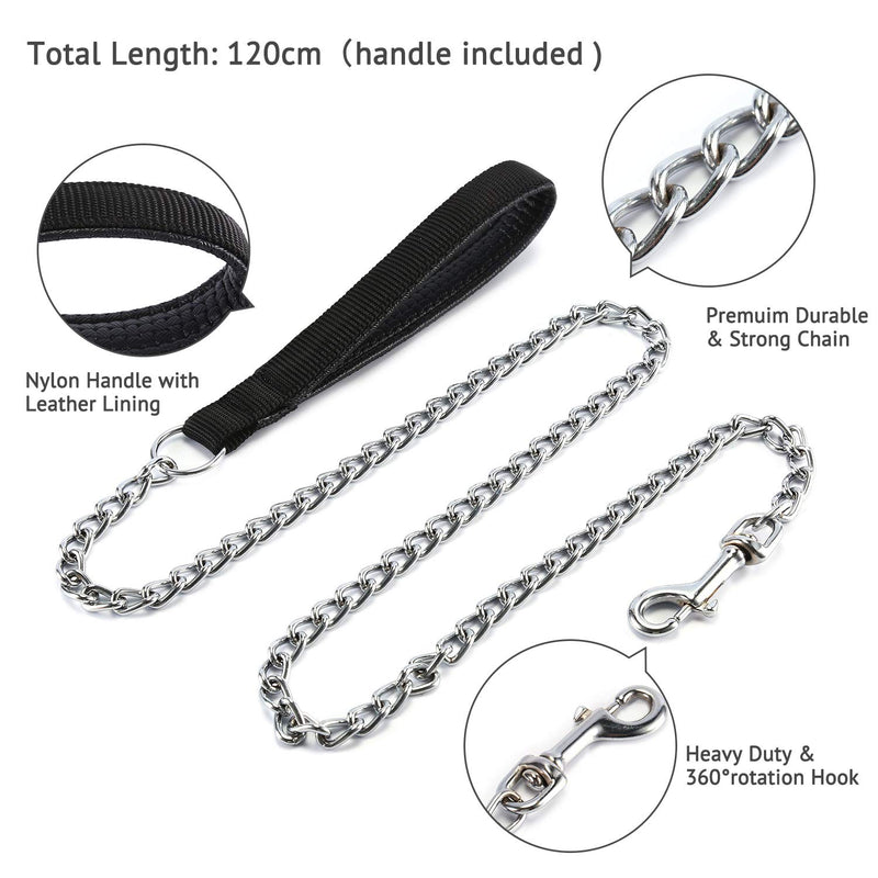 [Australia] - JuWow Heavy Duty Chain Dog Leash 3.6 Foot /5.4 Foot Medium 