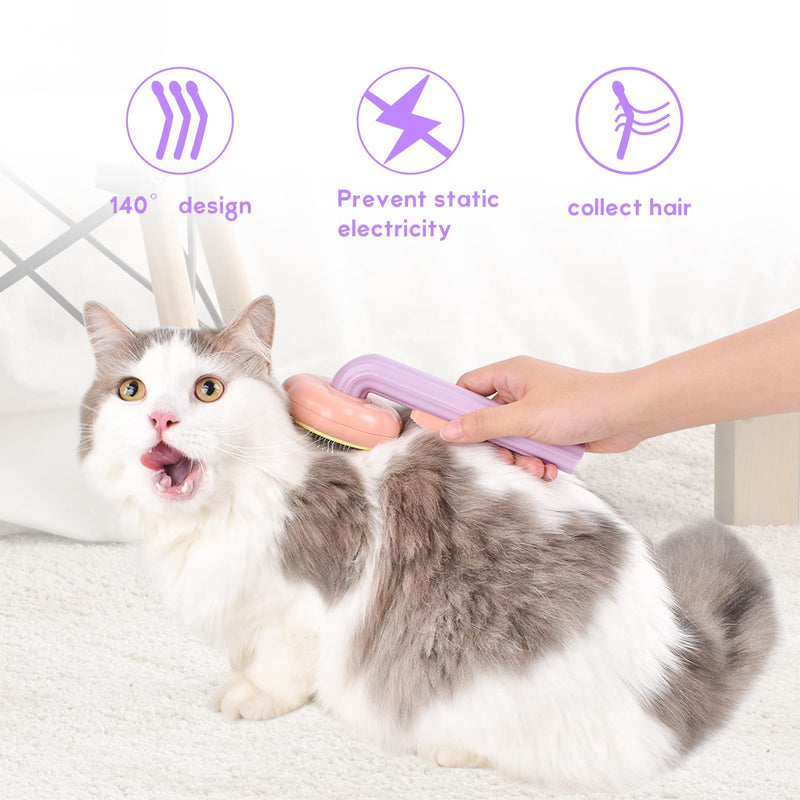 Dog or cat grooming brush for long or short haired cats, cat brush with nail clippers and files, cat comb for kittens, puppy massage, removes tangles and loose fur - PawsPlanet Australia