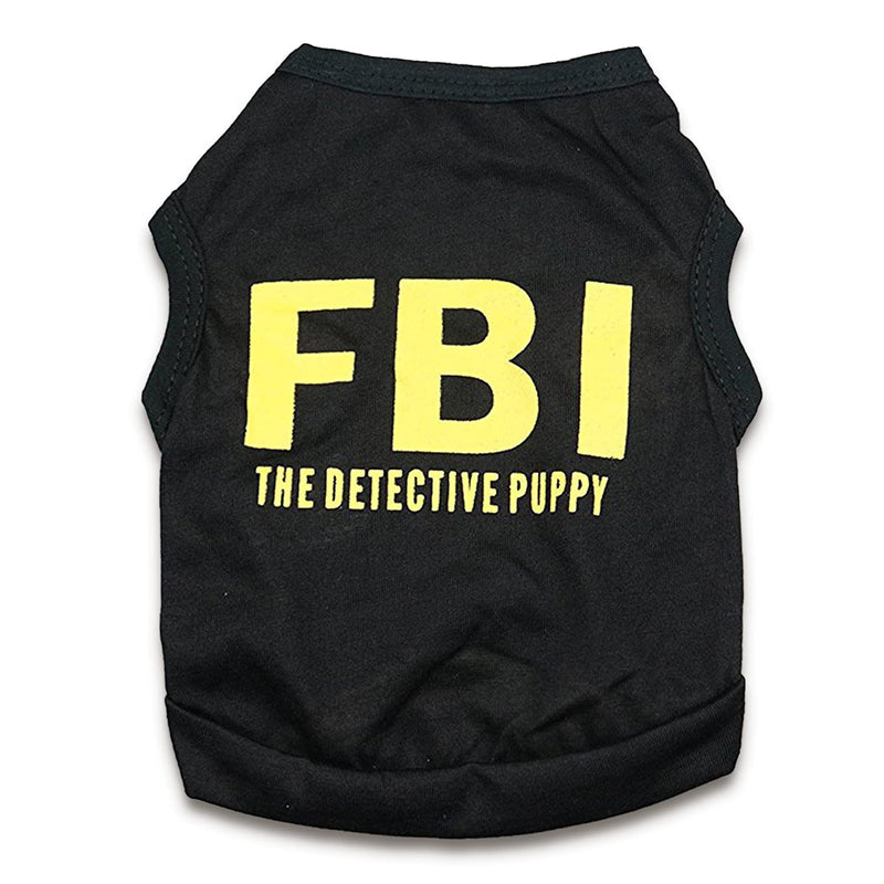 Puppy Clothes for Small Dog Boy Summer Shirt for Chihuahua Yorkies Male Pet Outfits Cat Clothing Black Security Vest Funny Apparel FBI & SECURITY X-Small (Pack of 2) - PawsPlanet Australia