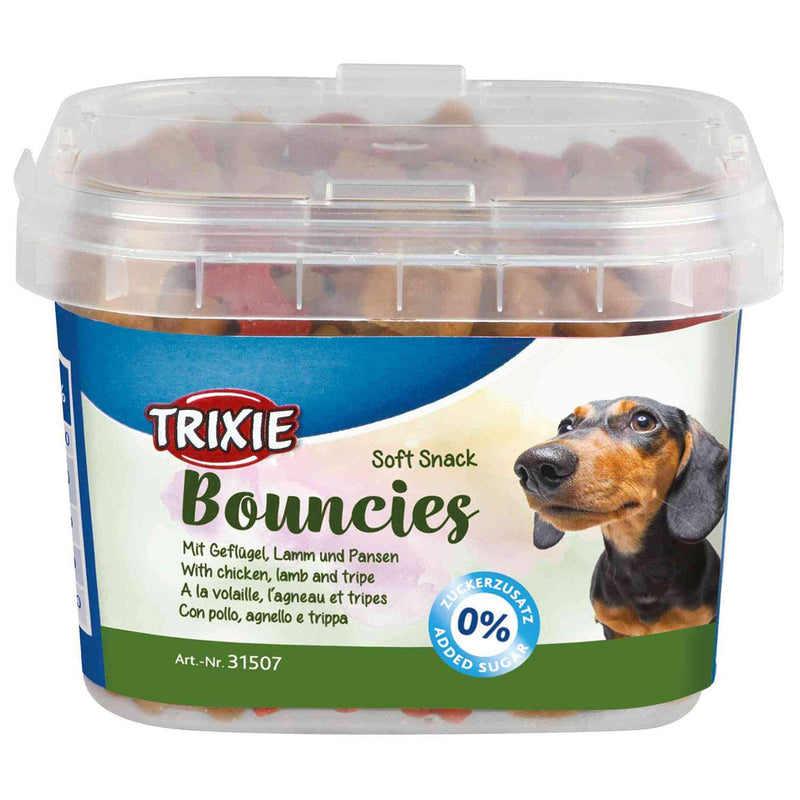 Trixie Soft Snack Bouncies | Double pack | 2 x 140g | Treats for small dogs and puppies | With poultry, lamb and tripe | Small and soft treats with no added sugar - PawsPlanet Australia