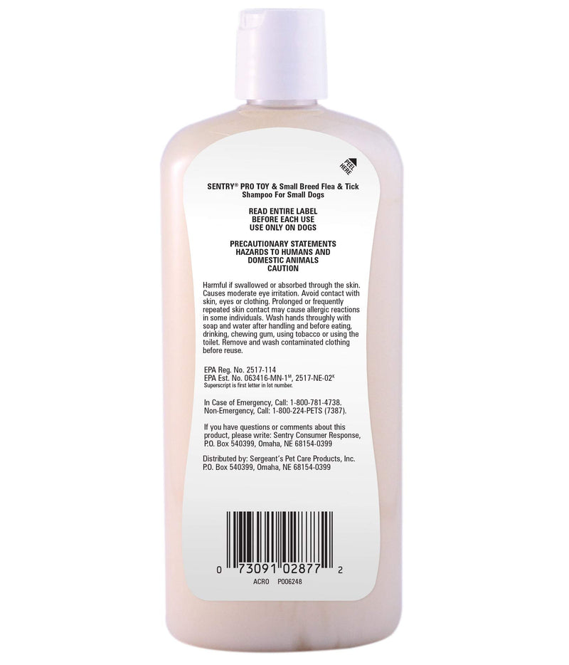 Sentry Pro Toy & Small Breed Dog Flea & Tick Shampoo, 12 fl. Oz., 12 FZ - PawsPlanet Australia