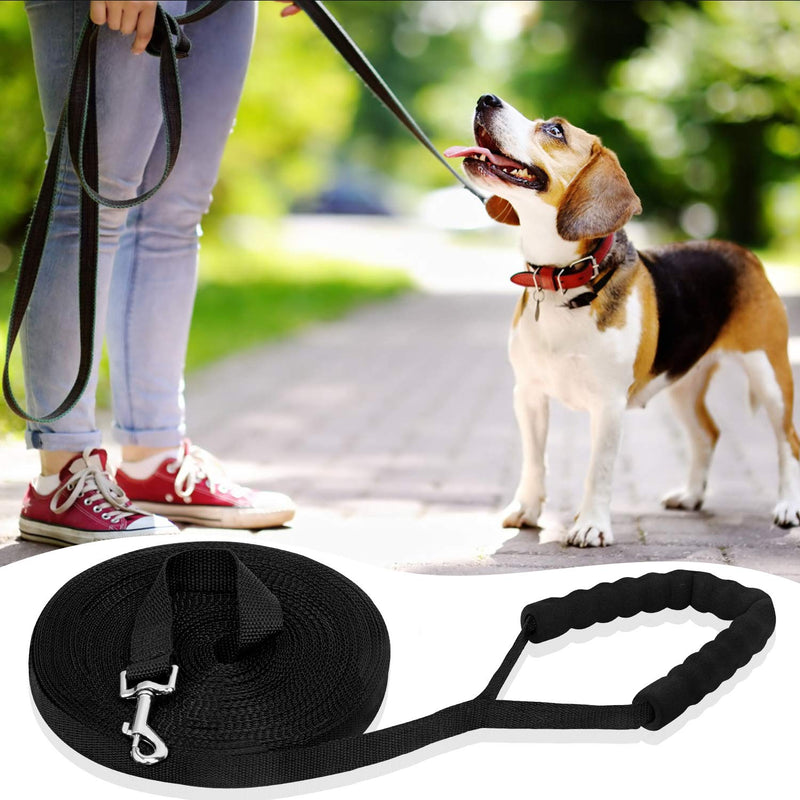 LITSPOT Dog Training Lead,30M Training Leash with Handle Long Dog Leads for Training Backyard Play Strong Nylon lead with all Metal Components 30M with handle Black - PawsPlanet Australia