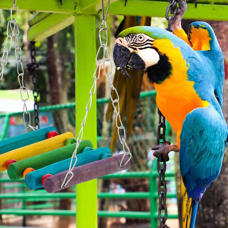 5pcs Bird Parrot Toy, BESTZY Bird Cage Toys Swing Toy Pet Bird Cage Hanging Bell Wooden Hanging Perch Toy Hammock for Small Parrots, Love Birds, Small Parakeets Cockatiels, Macaws - PawsPlanet Australia