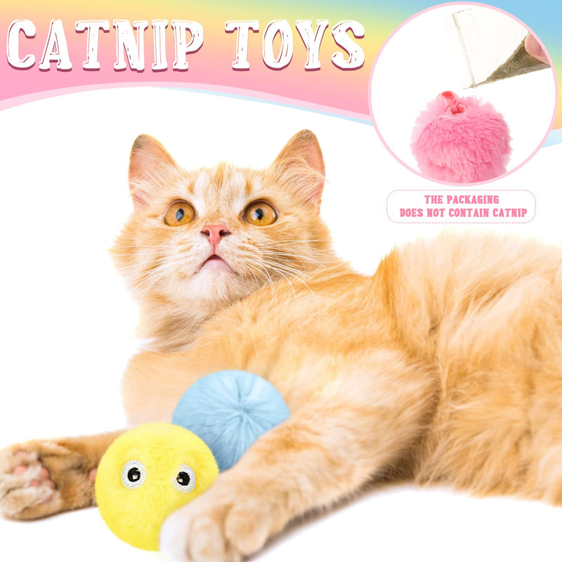 6 Pcs Cat Toy Balls Fluffy Plush Chirping Balls Interactive Cat Balls Toys Lifelike Animal Chirping Sound Balls Bird Frog Cricket for Cat Kitty Kitten Catnip Toys Indoor, 2 Styles - PawsPlanet Australia