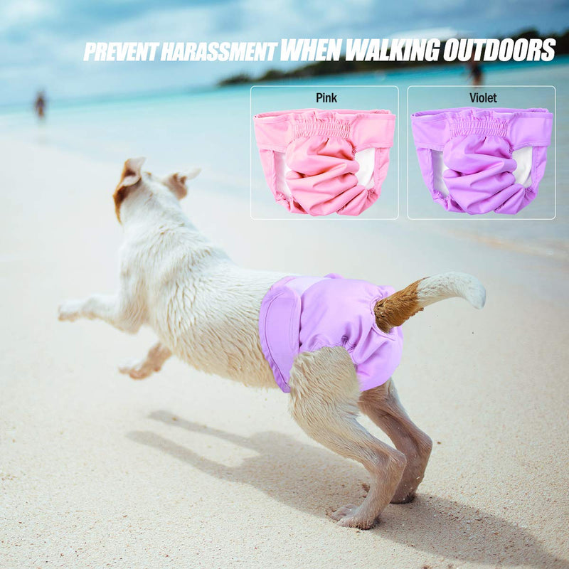 POPETPOP 2 Pack Dog Diapers Pants Reusable Dog Diapers Female Washable Sanitary Wraps Panties (Size M) - PawsPlanet Australia